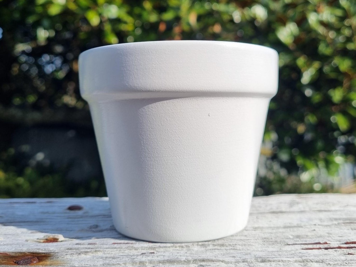 Hand Painted Plant Pot White