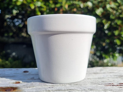 Hand Painted Plant Pot White