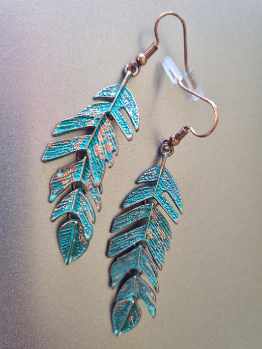Plant Earrings - Blue Dangling