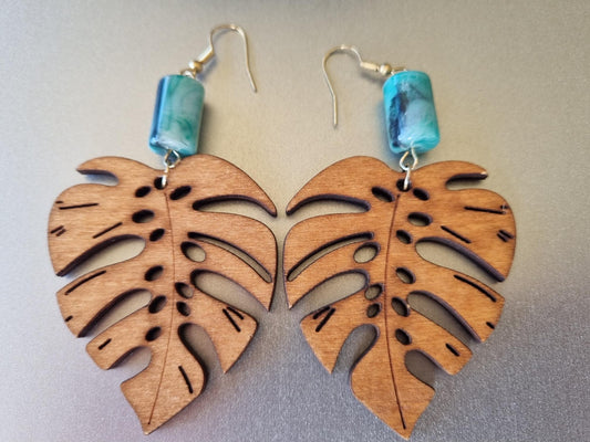 Plant Earrings - Monstera Boho