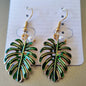 Plant Earrings - Monstera Dark Green